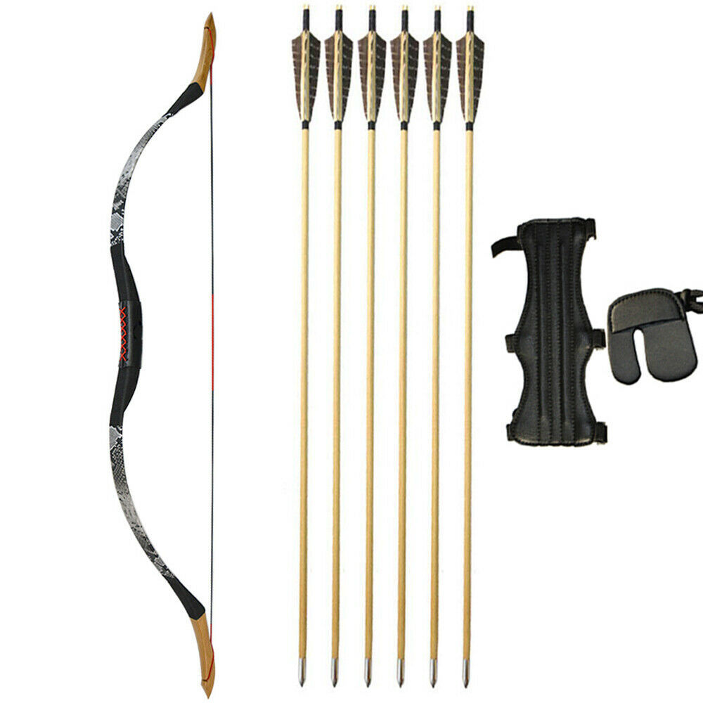 🎯25-55lbs Traditional Recurve Longbow Archery Arrow Set-AMEYXGS Archery