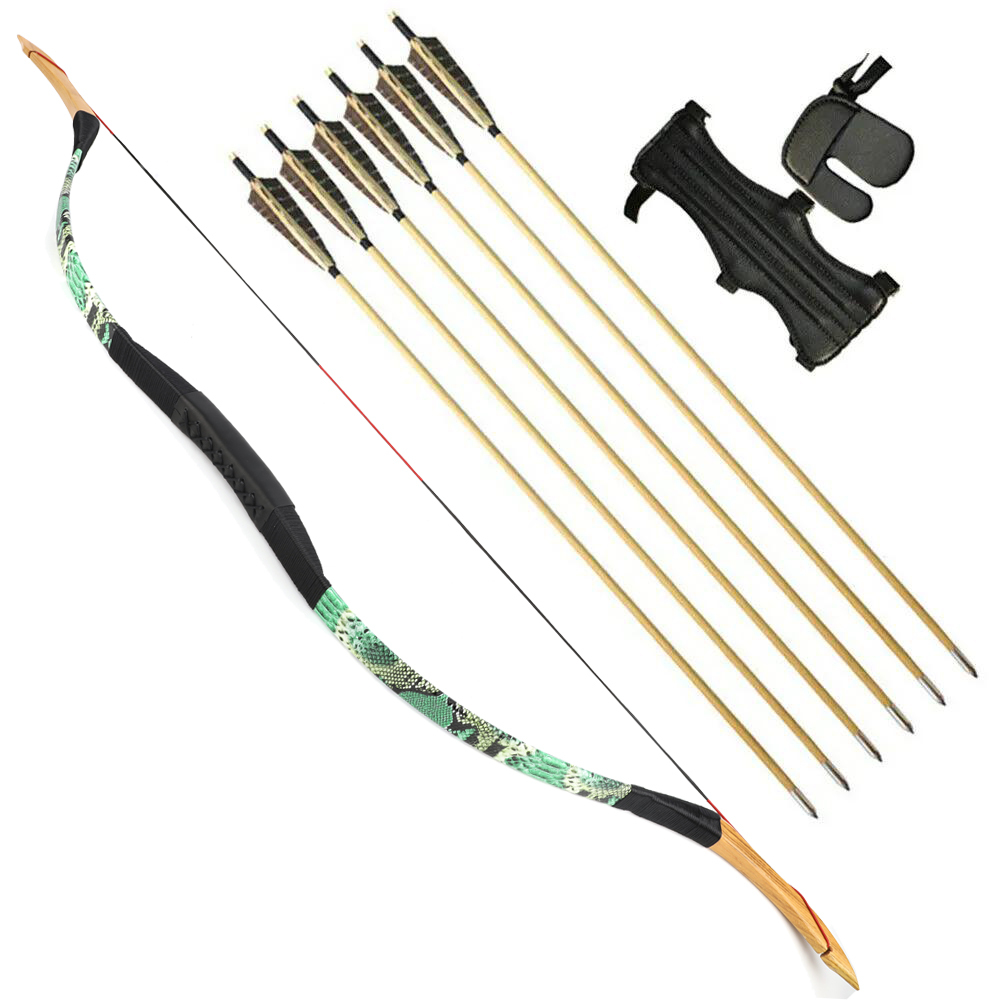 25-55lbs Traditional Recurve Longbow Archery Arrow Set