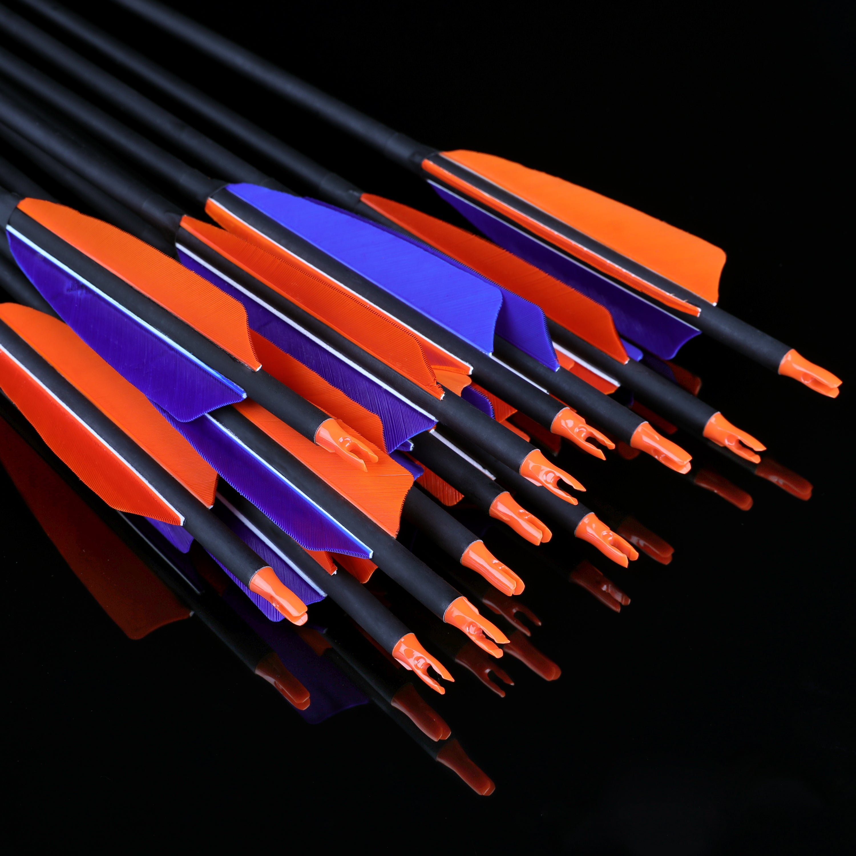12-Pack Carbon Arrows For Hunting & Target Practice - 30" Spine 500 For Recurve/Longbow