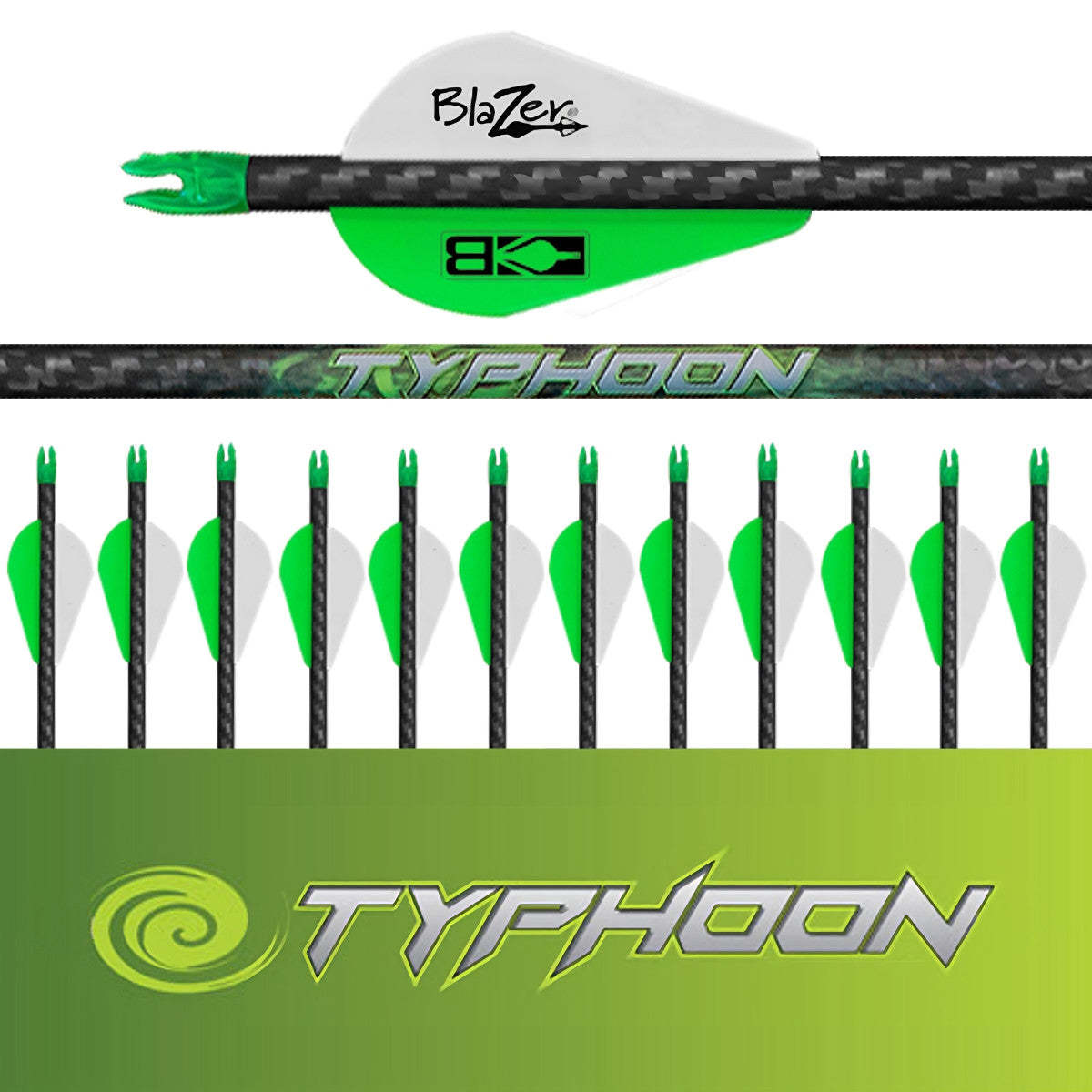 Typhoon Arrows 12 Pk (.003 straightness)-AMEYXGS Archery