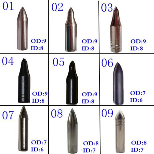 12Pcs-arrowheads-Archery- Field Point for Wooden Arrows-AMEYXGS Archery