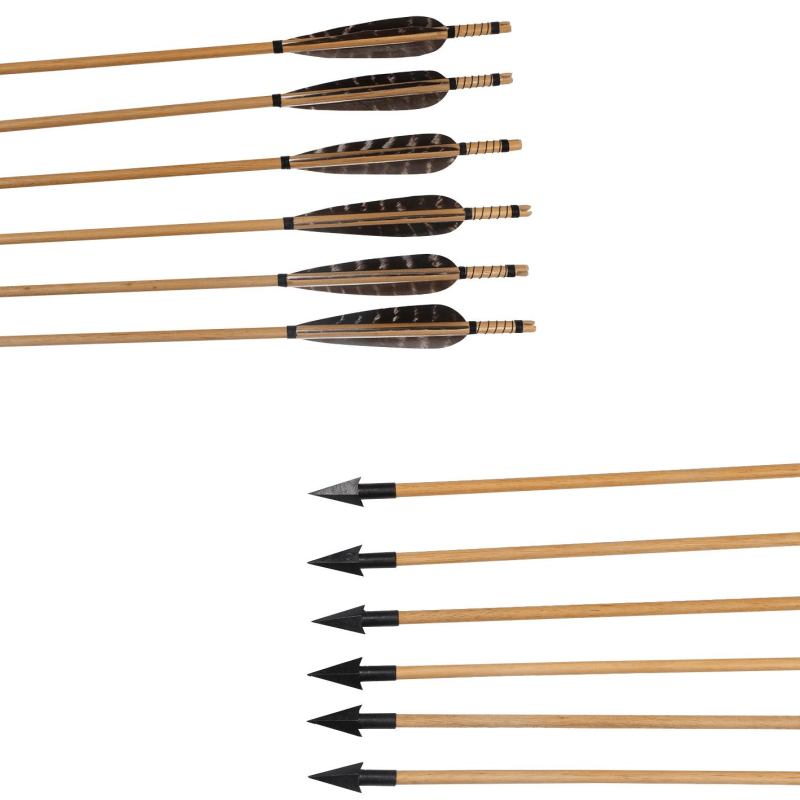 🎯Archery Traditional Wooden Arrows with Broadheads-AMEYXGS Archery