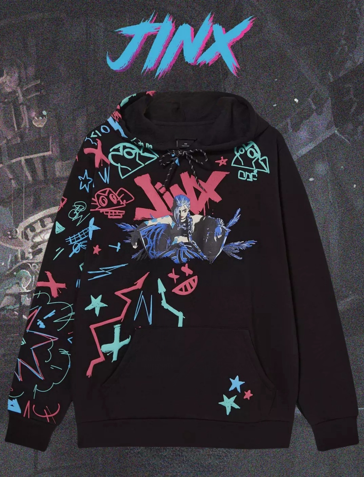 Arcane Jinx Graffiti Icons Hoodie