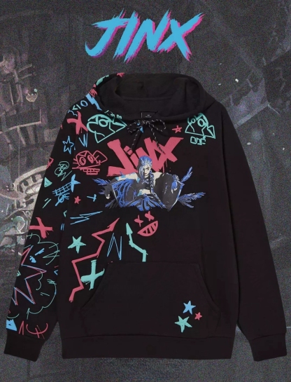 Arcane Jinx Graffiti Icons Hoodie