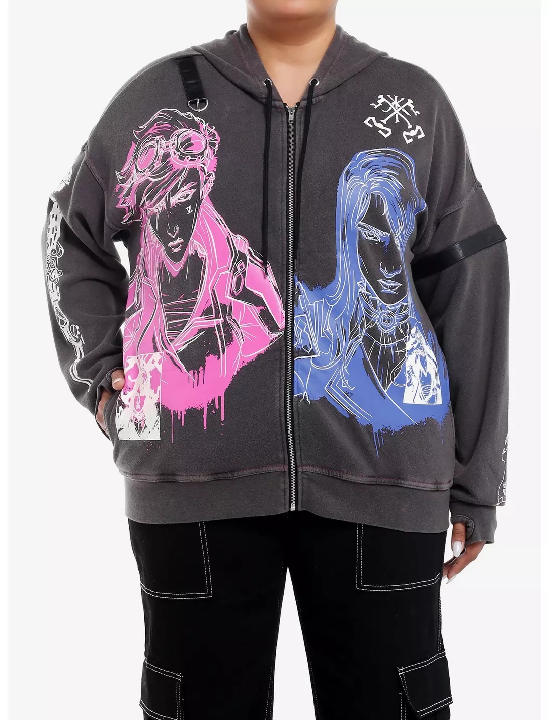 Arcane Vi & Caitlyn Glow-In-The-Dark Girls Hoodie Plus Size