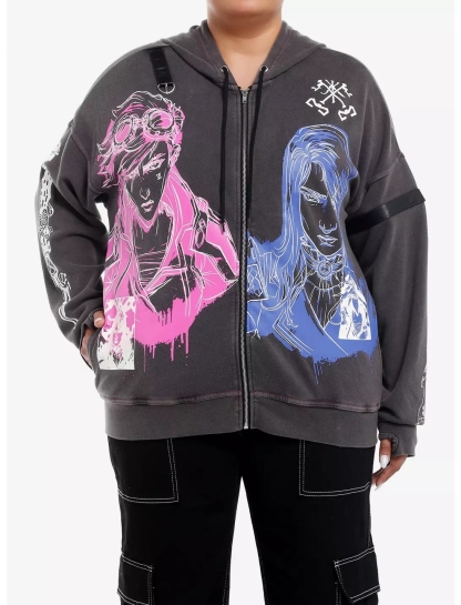 Arcane Vi & Caitlyn Glow-In-The-Dark Girls Hoodie Plus Size
