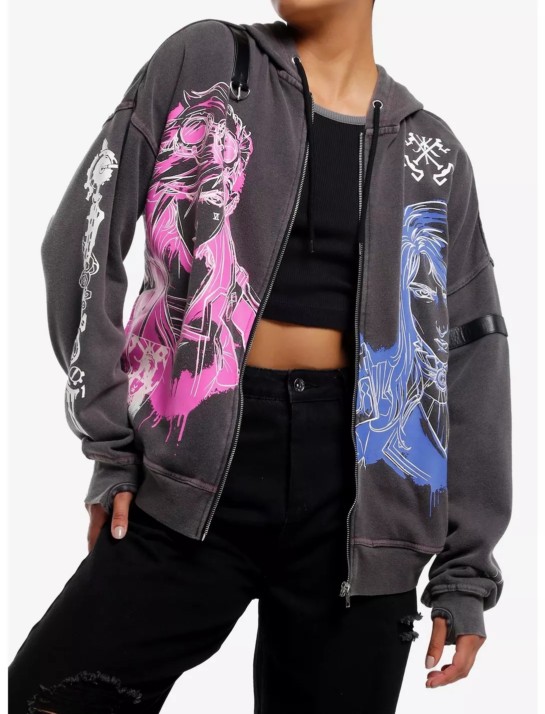 Arcane Vi & Caitlyn Glow-In-The-Dark Girls Hoodie Plus Size