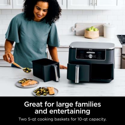 Nintheja® Foodi® 6-in-1 10-qt. XL 2-Basket Air Fryer with DualZone™ Technology
