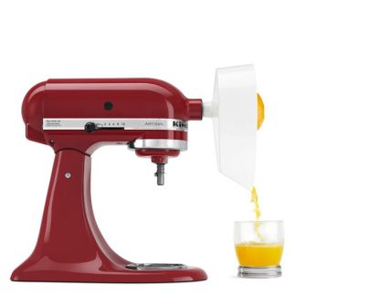 Juicer Attachment for Kitchenaid Stand Mixer, Juicer for Kitchenaid Mixer Accessories with 2 Size Reamer, Pressure Activated Citrus Juicer Attachment for Orange, Lemon, Grapefruit Juice
