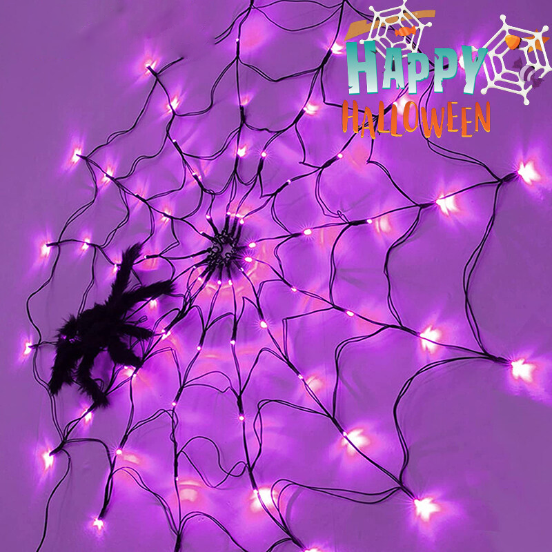Halloween glowing spider web