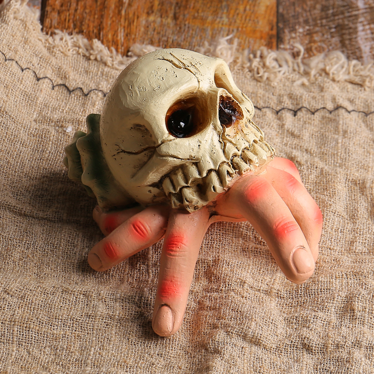 Halloween skull simulation hand