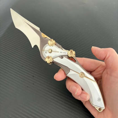 All-metal one-piece folding kitchen knife