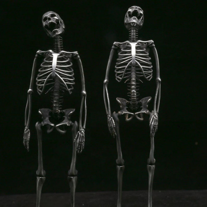 Handmade 925 Sterling Silver Full Body Skeleton Pendant