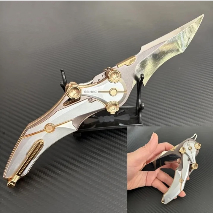 All-metal one-piece folding kitchen knife