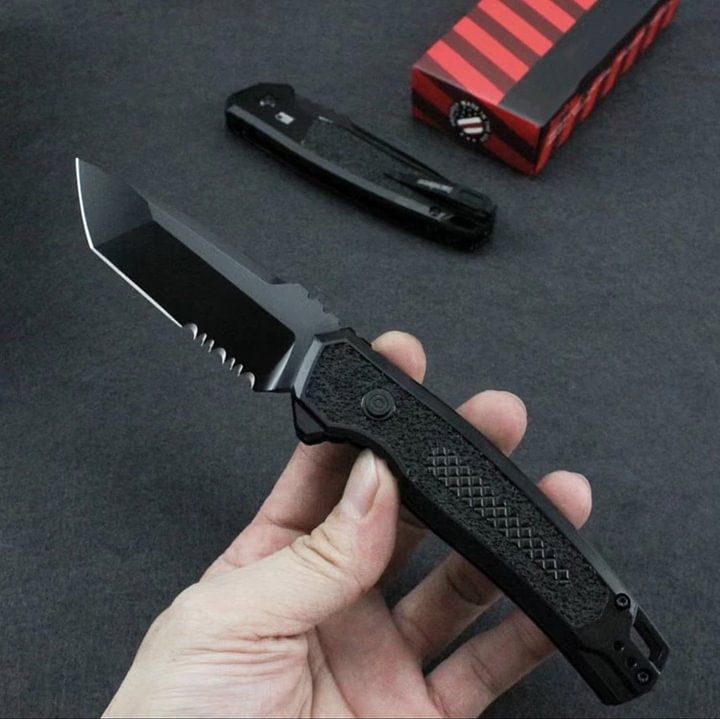 🔥Last Day Promotion- SAVE 70%🎄Ks AUTO LAUNCH 16 AUTOMATIC KNIFE, BLACK TANTO COMBO BLADE
