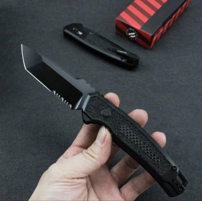 🔥Last Day Promotion- SAVE 70%🎄Ks AUTO LAUNCH 16 AUTOMATIC KNIFE, BLACK TANTO COMBO BLADE