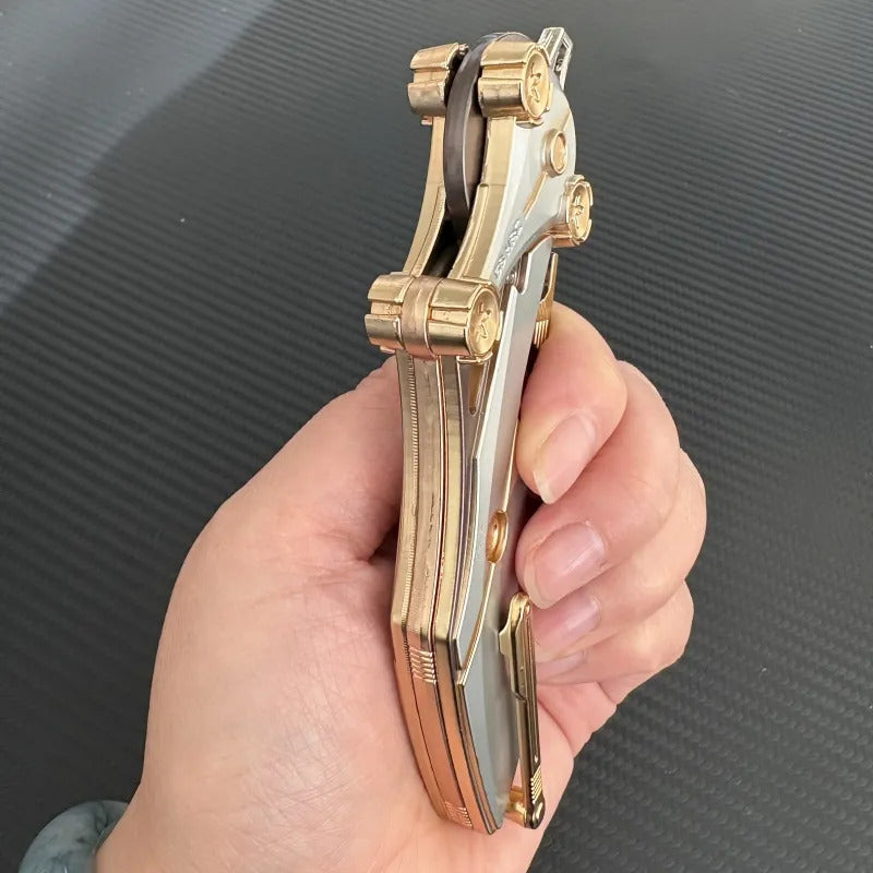 All-metal one-piece folding kitchen knife
