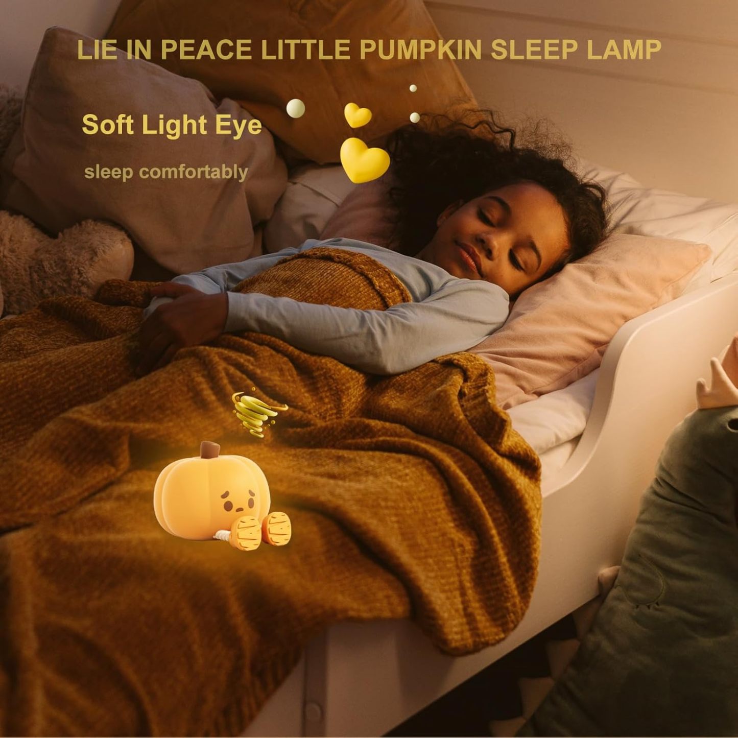 Pumpkin Night Light, 3 Level Dimmable LED Nursery Nightlight,Cute Bedside Lamp for Kids,Rechargeable Pumpkin Lamp for Girls Boys Room Decor, Silicone Baby Kids Night Light