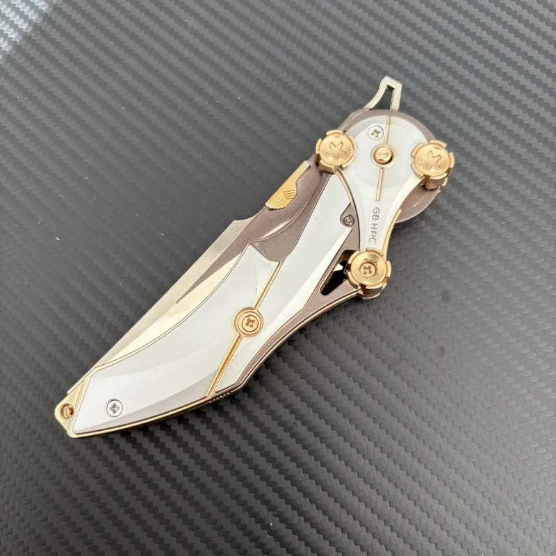 All-metal one-piece folding kitchen knife