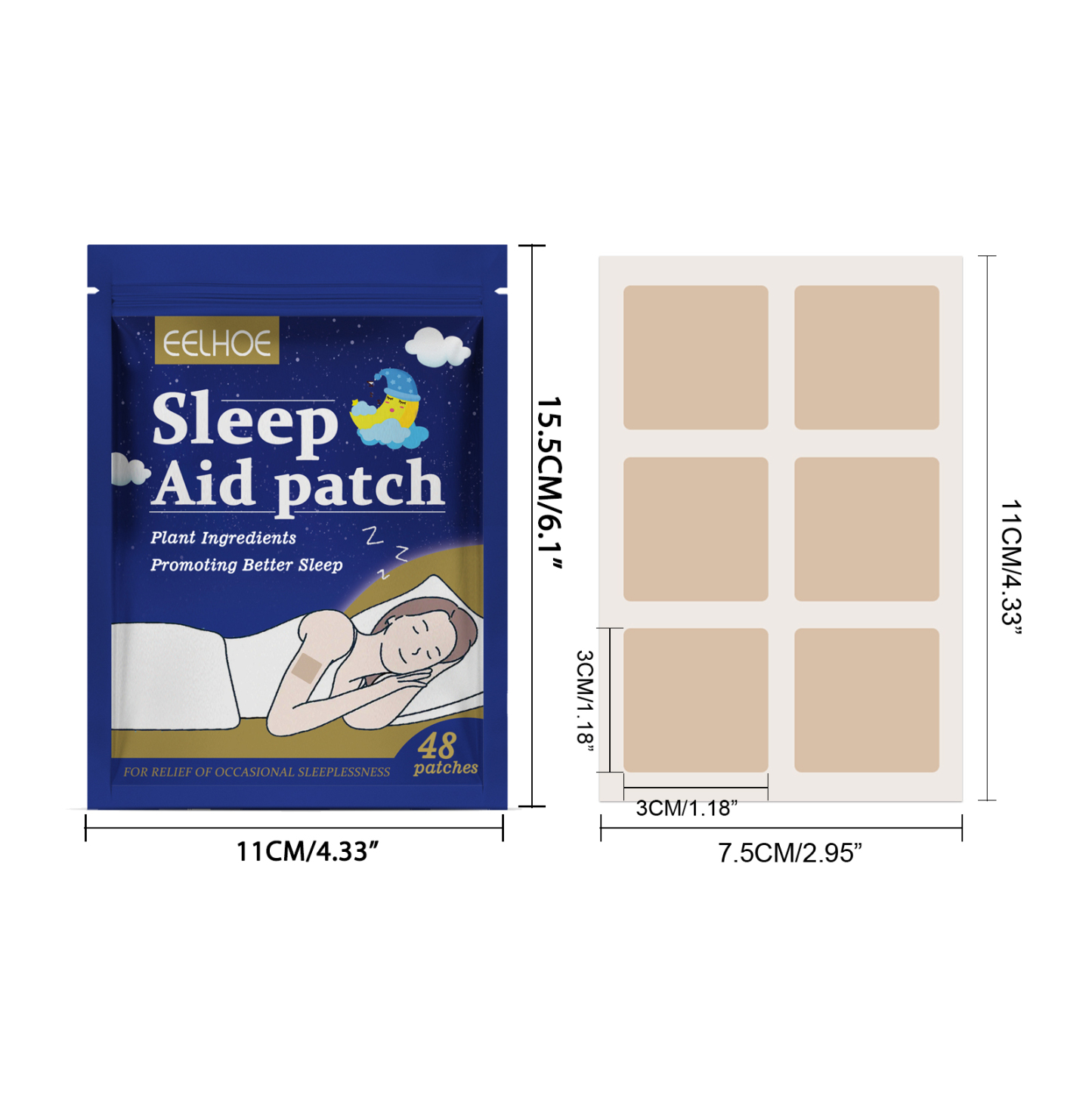 EELHOE Sleep Patches – Comfort Body Care Stickers for Relaxation & Better Sleep, Gentle Soothing Support to Ease Tension and Improve Nighttime Comfort | Easy-to-Use Body Care Patch
