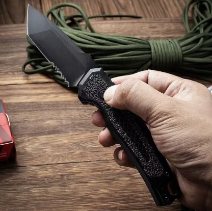 🔥Last Day Promotion- SAVE 70%🎄Ks AUTO LAUNCH 16 AUTOMATIC KNIFE, BLACK TANTO COMBO BLADE