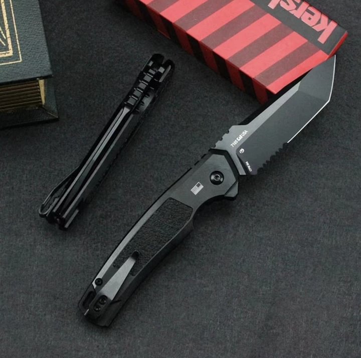 🔥Last Day Promotion- SAVE 70%🎄Ks AUTO LAUNCH 16 AUTOMATIC KNIFE, BLACK TANTO COMBO BLADE