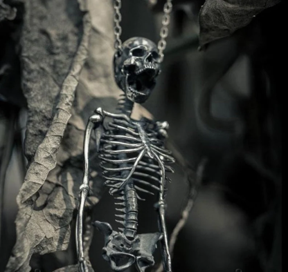 Handmade 925 Sterling Silver Full Body Skeleton Pendant