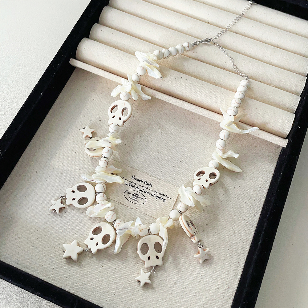 Star Pendant Skull Shell Necklace