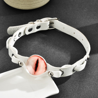 Halloween Leather Devil Red-Eye Choker
