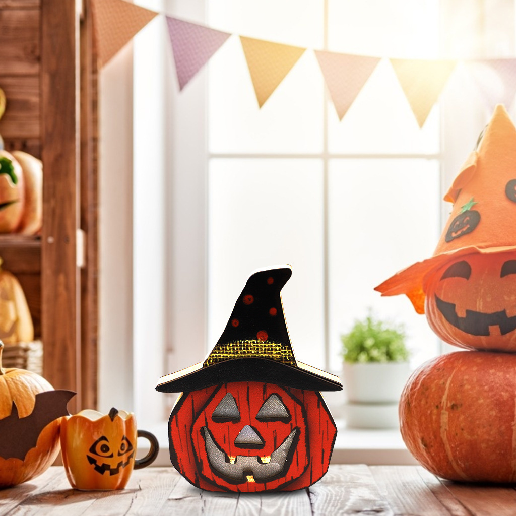 Halloween Handmade Pumpkin Head Light Up Ornaments