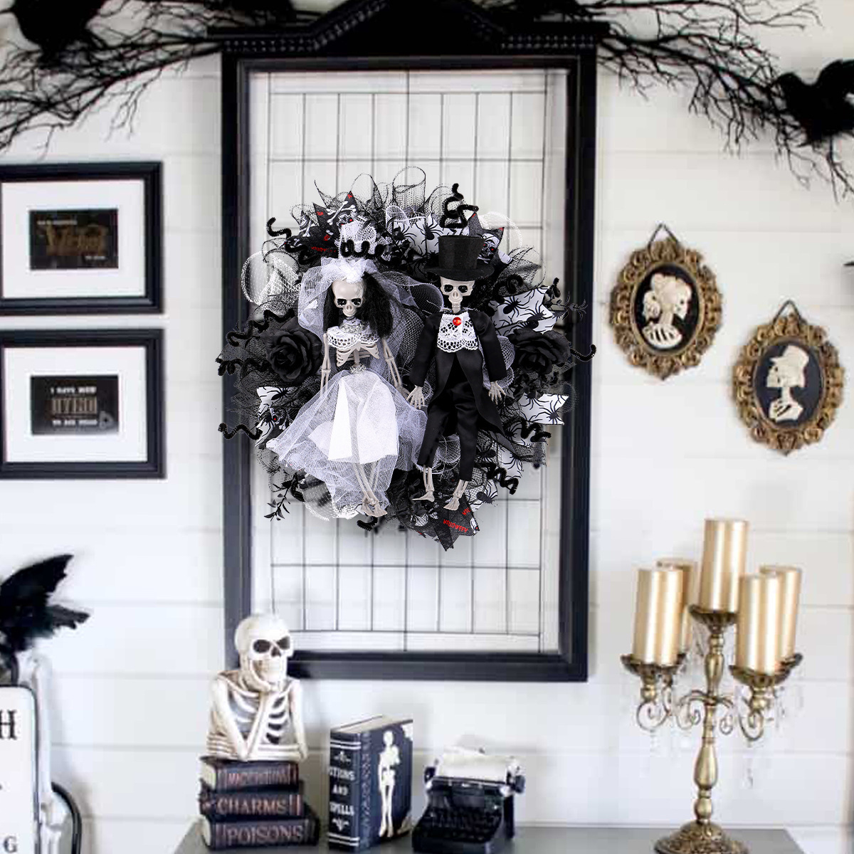 Halloween Scary Wedding Wreath Decoration