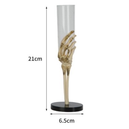 Halloween 80ML Distressed Skeleton Hand Black Base Goblet