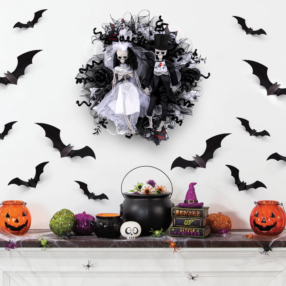 Halloween Scary Wedding Wreath Decoration