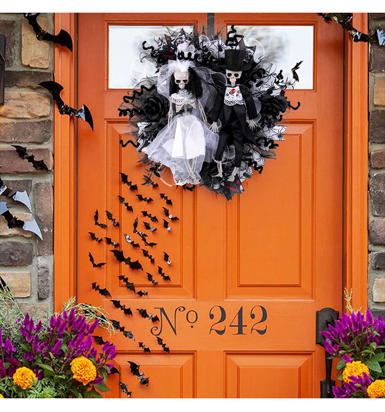 Halloween Scary Wedding Wreath Decoration