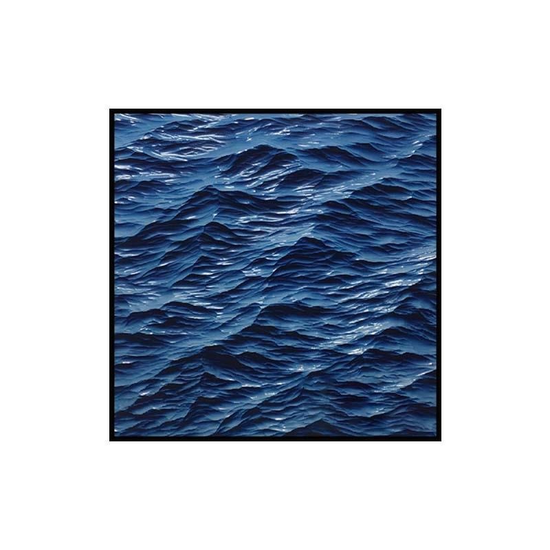 Blue Gradient Ocean Wave 3D Wall Art