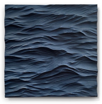 Blue Gradient Ocean Wave 3D Wall Art