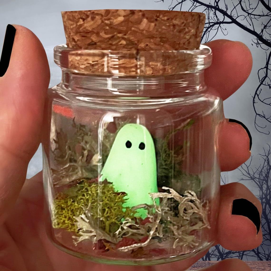 Pet Ghost in Bottle Halloween luminous pet ghost ornaments