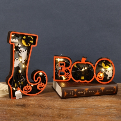 Halloween Wooden 31 Ghost Led Ornaments