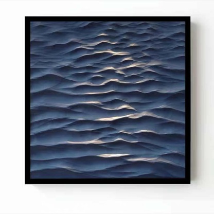Blue Gradient Ocean Wave 3D Wall Art