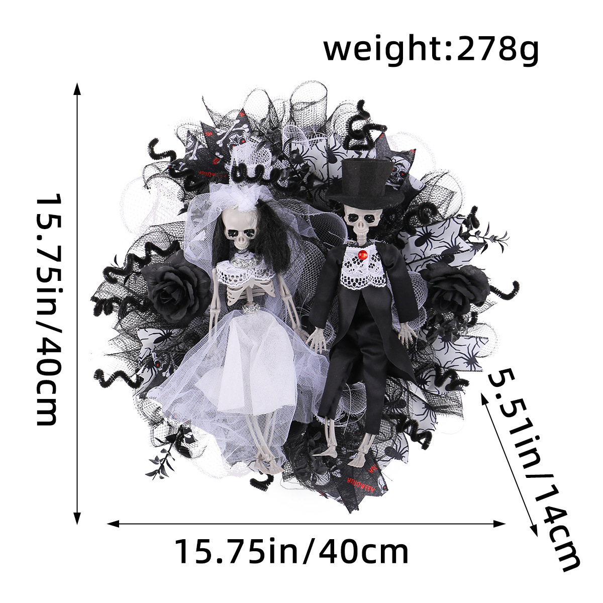 Halloween Scary Wedding Wreath Decoration