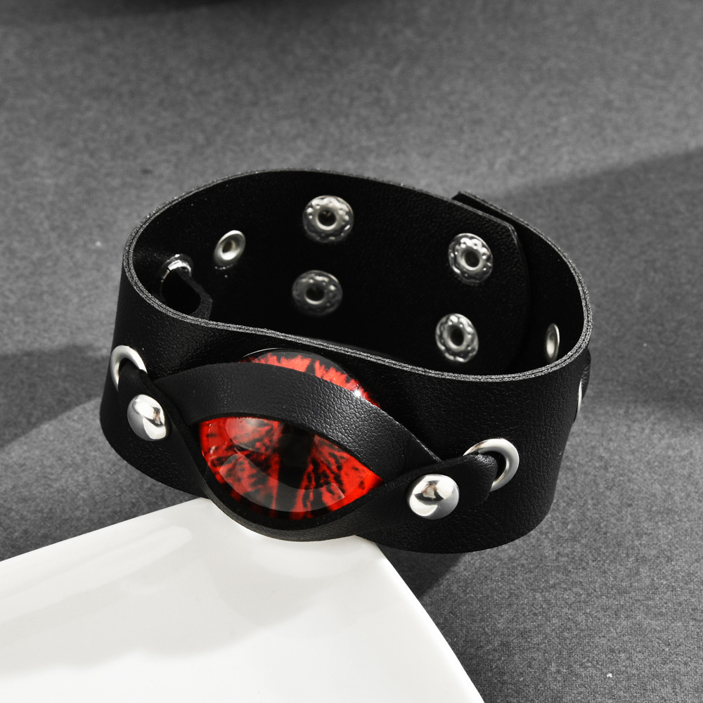 Halloween Leather Devil Red-Eye Choker