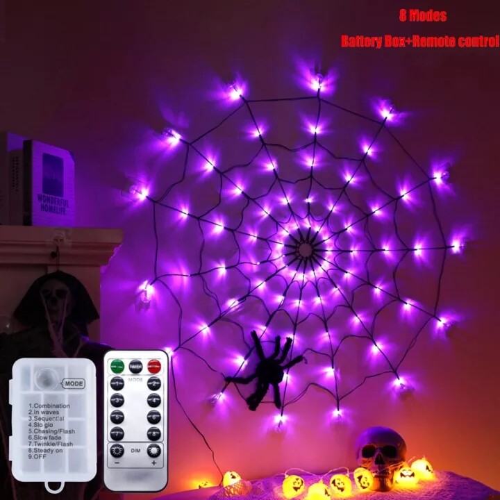 Halloween glowing spider web