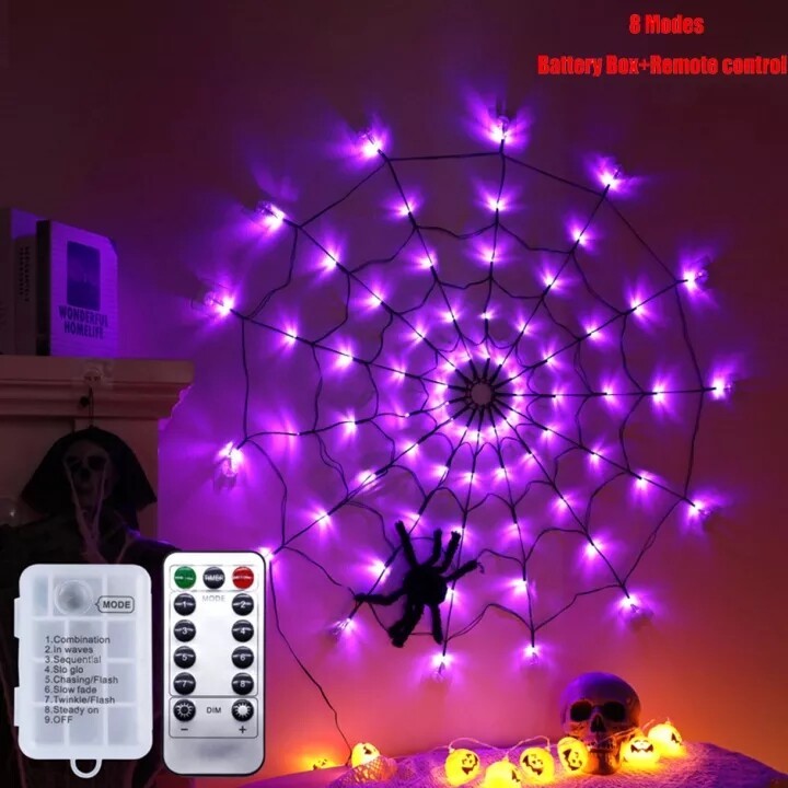 Halloween glowing spider web