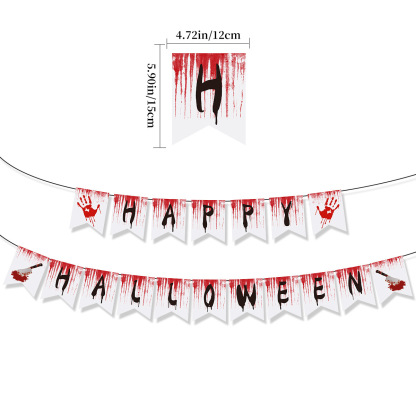 Halloween horror blood knife flag