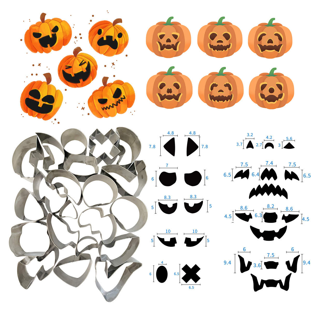 Halloween Cookie Cake Mold 22 psc