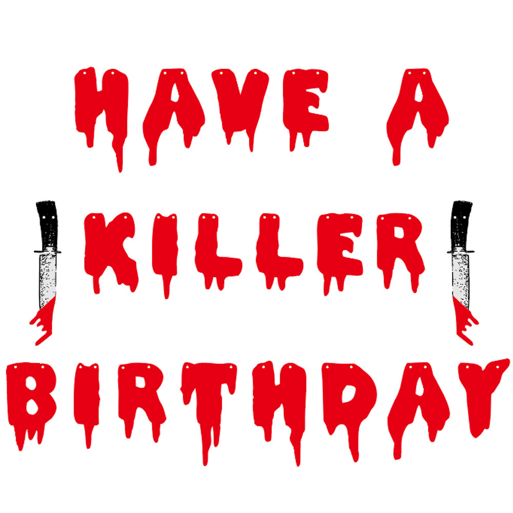 Halloween horror blood knife flag