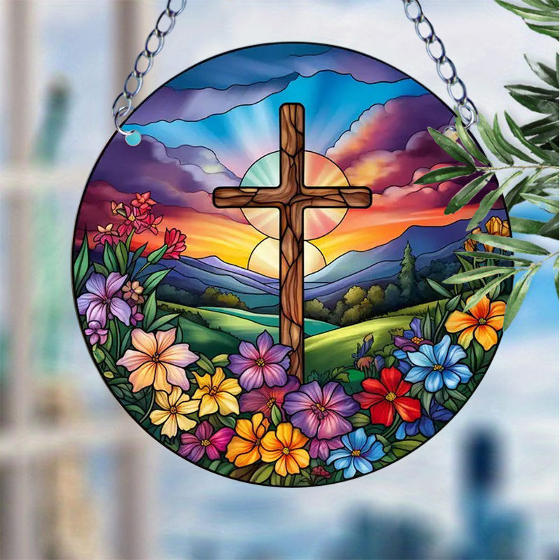 🎅Early Christmas Sale 49% OFF✝️Handcrafted Radiant Jesus Cross Window Sign