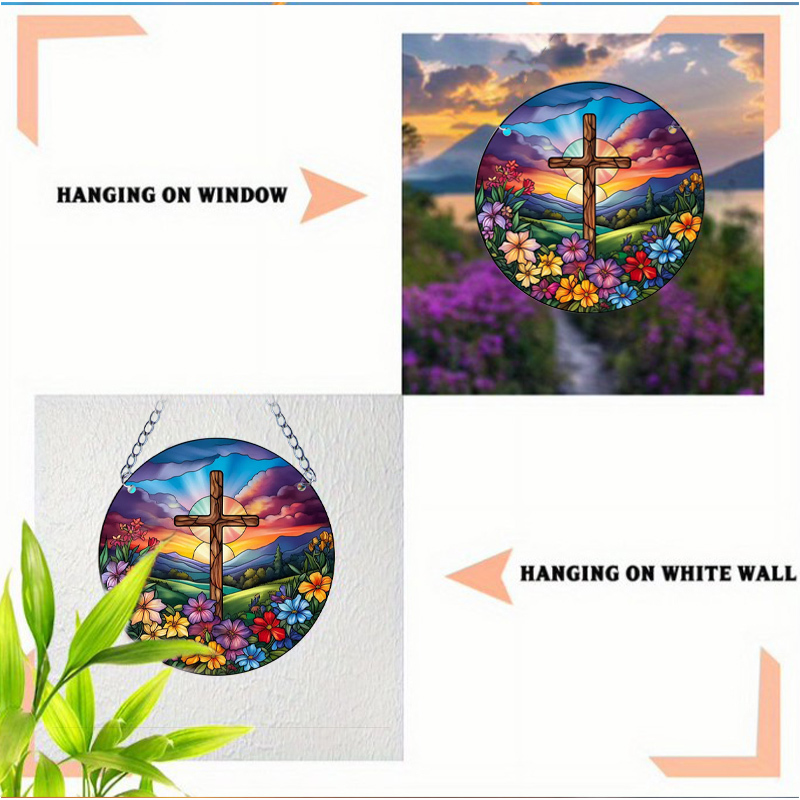 🎅Early Christmas Sale 49% OFF✝️Handcrafted Radiant Jesus Cross Window Sign