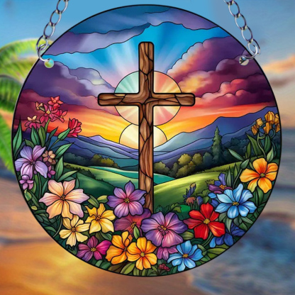 🎅Early Christmas Sale 49% OFF✝️Handcrafted Radiant Jesus Cross Window Sign