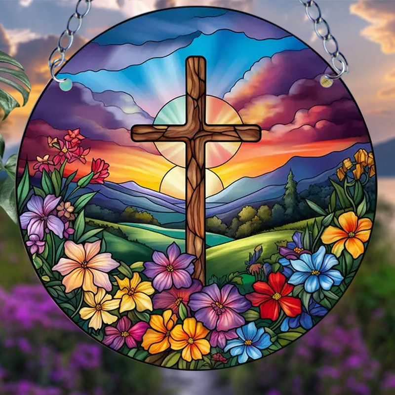 🎅Early Christmas Sale 49% OFF✝️Handcrafted Radiant Jesus Cross Window Sign